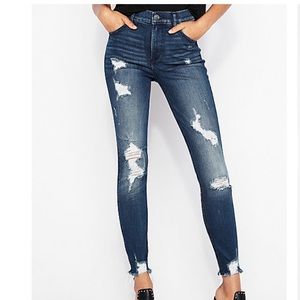 Express high rise ankle skinny jeans.